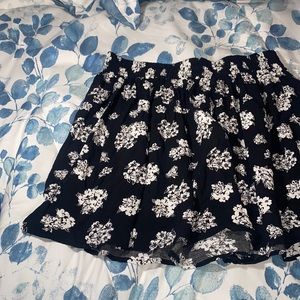 Black Floral Skirt